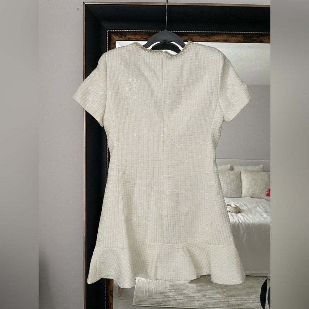 NIWIY White Tweed Rhinestone Mini Dress NWT Size S - Picture 6 of 11
